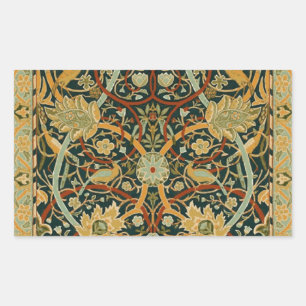 Pegatina Rectangular Patrón de tapiz del bosque de William Morris: Vint