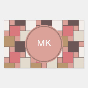 Pegatina Rectangular Patrón de tejer de especias de calabaza