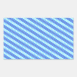 Pegatina Rectangular Patrón de textura de banda de crochet de Knit azul