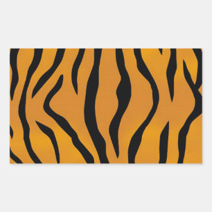 Pegatina Rectangular Patrón de tigre rayado