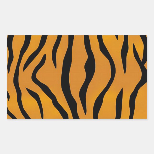 Pegatina Rectangular Patrón de tigre rayado (Anverso)