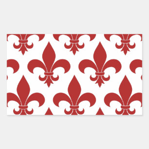 Pegatina Rectangular Patrón Fleur de lis de Francia
