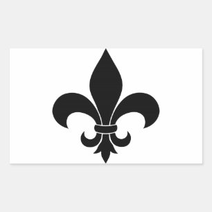 Pegatina Rectangular Patrón Fleur de lis de Francia