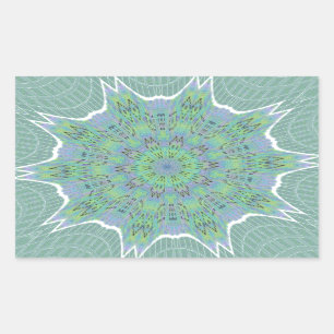Pegatina Rectangular Patrón floral verde de Guay