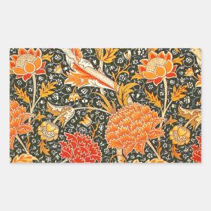 Pegatina Rectangular Patrón floral vintage de William Morris Cray