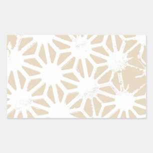 Pegatina Rectangular Patrón geométrico beige