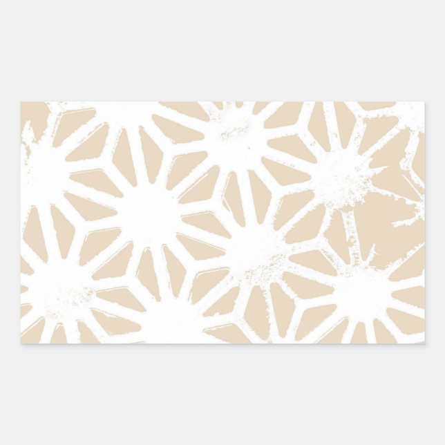 Pegatina Rectangular Patrón geométrico beige (Anverso)