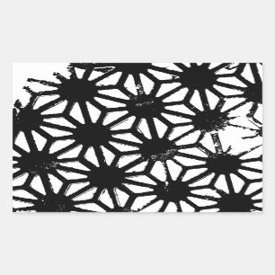 Pegatina Rectangular Patrón geométrico negro