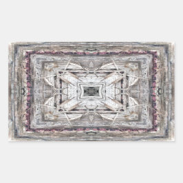 Pegatina Rectangular Patrón inspirado en azteca rosada de bonito