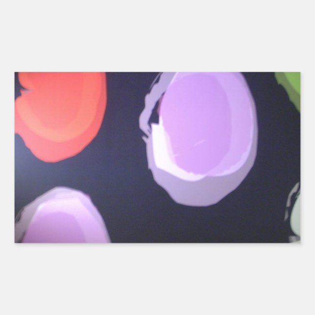 Pegatina Rectangular Patrón moderno colorido Polka Dot Art Imprimir (Anverso)