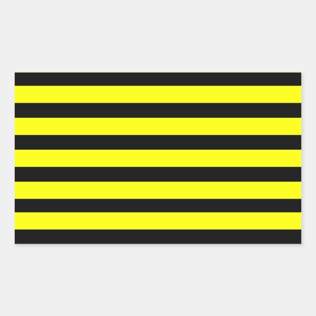 Pegatina Rectangular Patrón rayado de abejorro amarillo y negro negrita (Anverso)