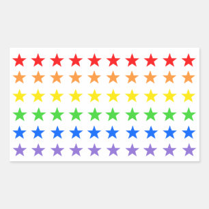 Pegatina Rectangular Patrón Starry de color moderno