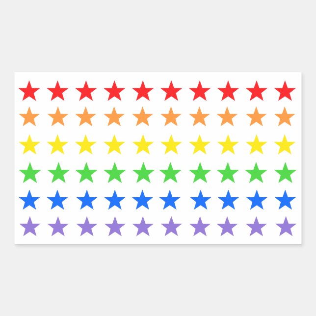 Pegatina Rectangular Patrón Starry de color moderno (Anverso)