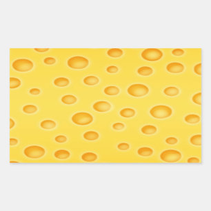 Pegatina Rectangular Patrón suizo de textura con queso Cheezy