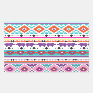 Pegatina Rectangular Patrón tribal azteca indio