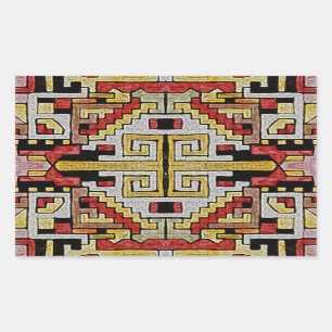 Pegatina Rectangular Patrón tribal/étnico geométrico