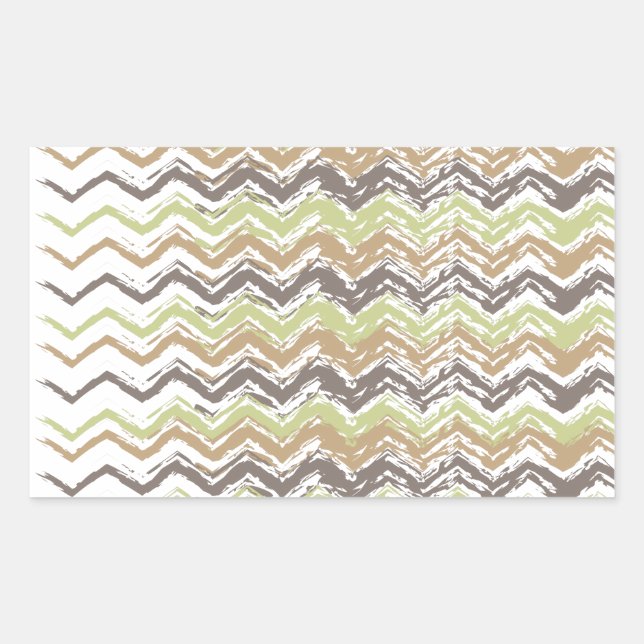 Pegatina Rectangular Patrón ZigZag de Melon Brandy Scribble (Anverso)