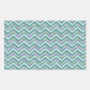 Pegatina Rectangular Patrón ZigZag del Relieve metalizado arcoiris