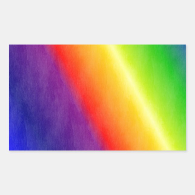 Pegatina Rectangular Patrones arcoiris (Anverso)