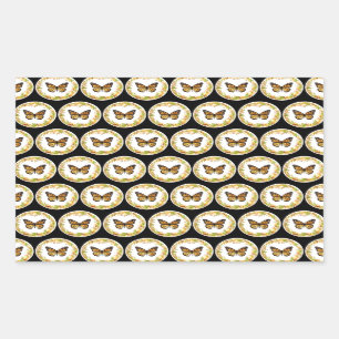 Pegatina Rectangular Patrones de mariposas monarcas