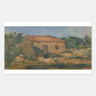 Pegatina Rectangular Paul Cezanne - Casa abandonada