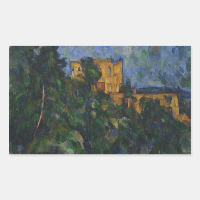 Pegatina Rectangular Paul Cezanne - Chateau Noir (Anverso)
