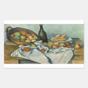 Pegatina Rectangular Paul Cezanne - La canasta de manzanas
