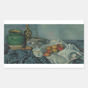 Pegatina Rectangular Paul Cezanne - Todavía la vida con manzanas