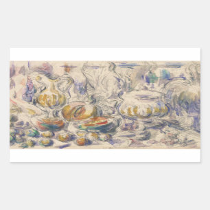 Pegatina Rectangular Paul Cezanne - Tureen de Pot y Soup