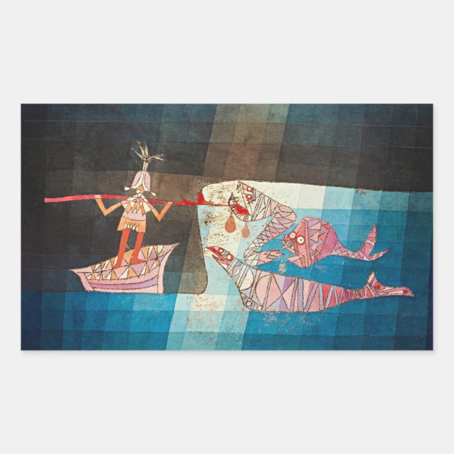 Pegatina Rectangular Paul Klee, Los marineros,  (Anverso)