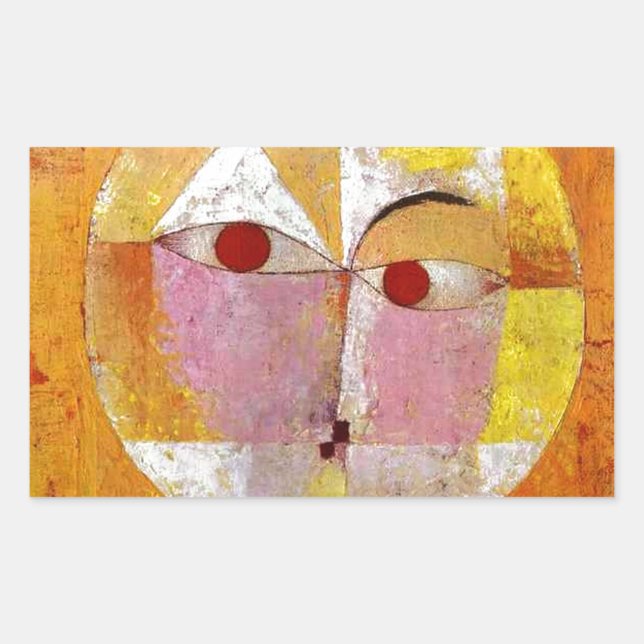 Pegatina Rectangular Paul Klee Senecio Painting (Anverso)