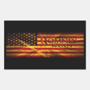 Pegatina Rectangular Paul Ryan Mitt Romney