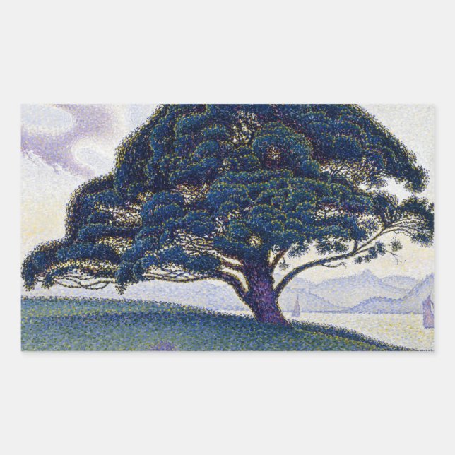 Pegatina Rectangular Paul Signac - El Pino Bonaventure (Anverso)