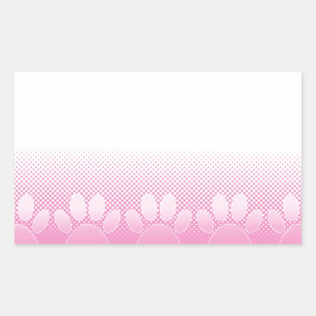 Pegatina Rectangular Paws Rosados Y Blancos Con Fondo De Prensa (Anverso)