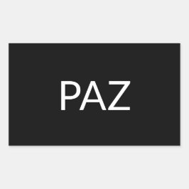 Pegatina Rectangular Paz blanca negra en España simple minimalista