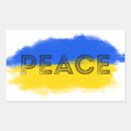 Pegatina Rectangular PAZ de pie con la libertad de Ucrania para Ucrania
