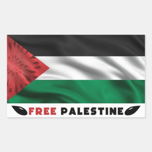 Pegatina Rectangular Paz de Sandía Palestina Libre
