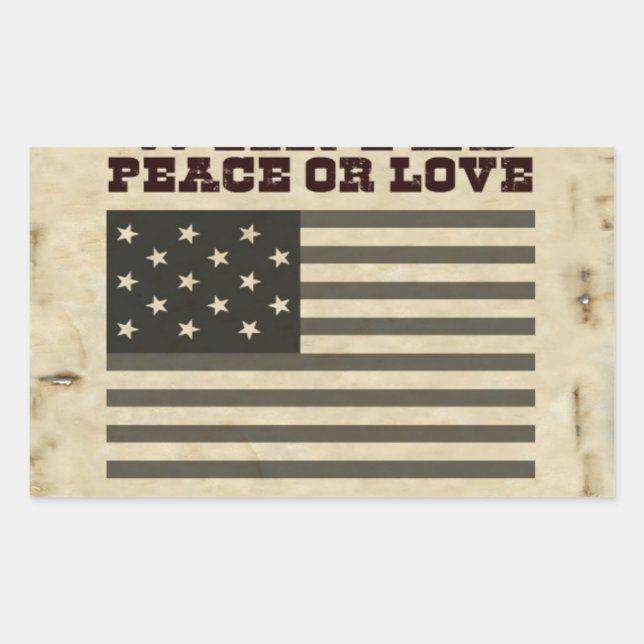 Pegatina Rectangular Paz deseada (Anverso)