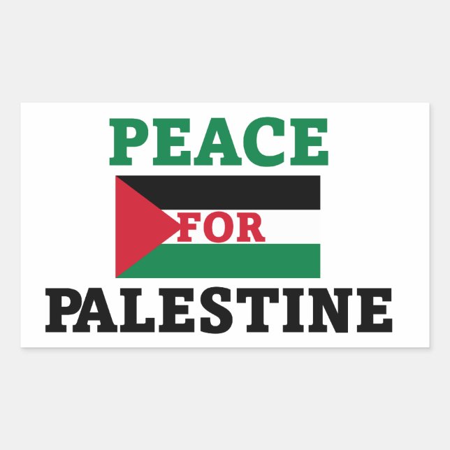 Pegatina Rectangular Paz para Palestina (Anverso)