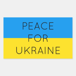 Pegatina Rectangular Paz para Ucrania Simple Bandera Mínima Ucraniana