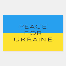 Pegatina Rectangular Paz para Ucrania Simple Bandera Mínima Ucraniana