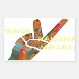Pegatina Rectangular Paz: Rótulo de Hakuna Matata Vibes