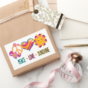 Pegatina Rectangular Peace Love Sunshine