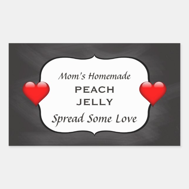 Pegatina Rectangular Peach Jelly Jam Jam Canning Label Chalkboard caser (Anverso)