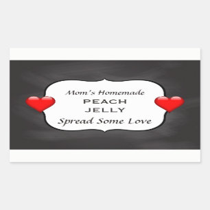 Pegatina Rectangular Peach Jelly Jam Jam Canning Label Chalkboard caser