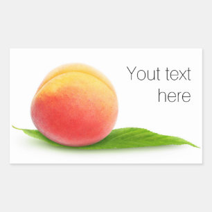 Pegatina Rectangular Peach on la hoja