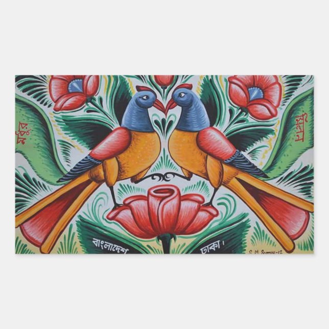 Pegatina Rectangular Peacock stickers (Anverso)