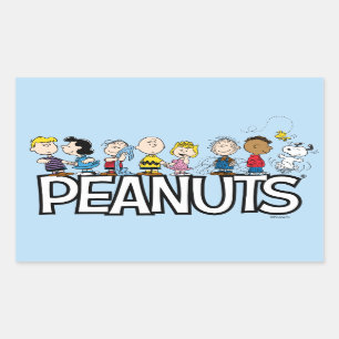 Pegatina Rectangular Peanuts Gang Group Lineup