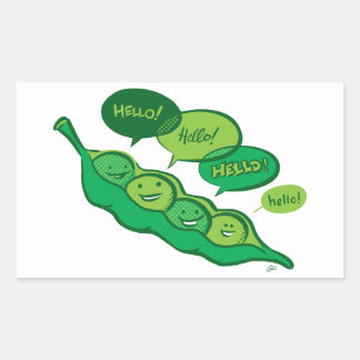 Pegatina Rectangular Peas en un Pod (Hola)