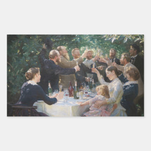 Pegatina Rectangular Peder Severin Kroyer - ¡Hip, Hip, Hurra!